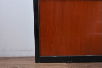 アンティーク建具　美品　板戸とガラス帯を組み合わせたガラス帯戸2枚セット　(R-085051)