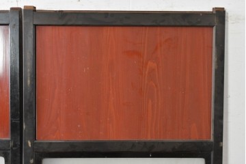 アンティーク建具　美品　板戸とガラス帯を組み合わせたガラス帯戸2枚セット　(R-085051)