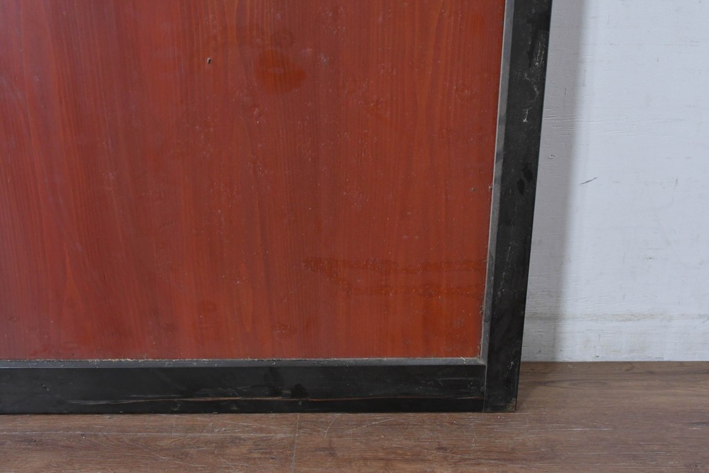 アンティーク建具　美品　板戸とガラス帯を組み合わせたガラス帯戸2枚セット　(R-085051)