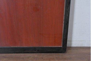 アンティーク建具　美品　板戸とガラス帯を組み合わせたガラス帯戸2枚セット　(R-085051)