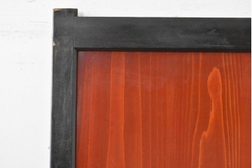 アンティーク建具　美品　板戸とガラス帯を組み合わせたガラス帯戸2枚セット　(R-085051)