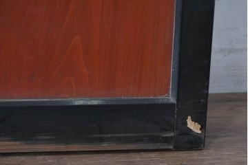 アンティーク建具　美品　板戸とガラス帯を組み合わせたガラス帯戸2枚セット　(R-085051)
