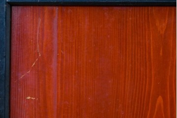 アンティーク建具　美品　板戸とガラス帯を組み合わせたガラス帯戸2枚セット　(R-085051)