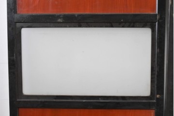 アンティーク建具　美品　板戸とガラス帯を組み合わせたガラス帯戸2枚セット　(R-085051)