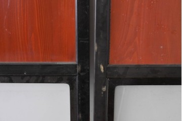 アンティーク建具　美品　板戸とガラス帯を組み合わせたガラス帯戸2枚セット　(R-085051)