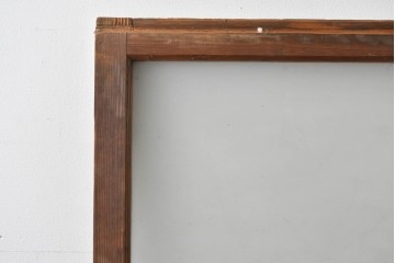 《ペイント仕上げ限定》　アンティーク建具　大正ロマン　格子デザインが趣深いガラス窓2枚セット　(R-085052)