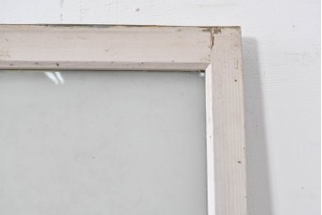 《ペイント仕上げ限定》　アンティーク建具　昭和初期　大正ロマン　格子デザインが趣深いガラス窓2枚セット　(R-085053)