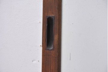 《ペイント仕上げ限定》　アンティーク建具　昭和初期　大正ロマン　格子デザインが趣深いガラス窓2枚セット　(R-085053)