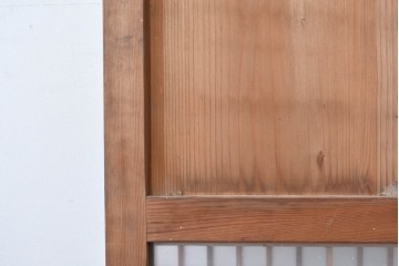 アンティーク建具　昭和初期～中期　縦格子が美しく映えるガラス帯戸2枚セット　(R-085054)
