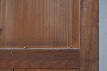 アンティーク建具　昭和初期～中期　縦格子が美しく映えるガラス帯戸2枚セット　(R-085054)