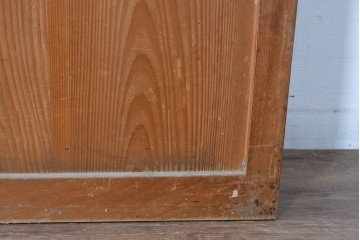 アンティーク建具　昭和初期～中期　縦格子が美しく映えるガラス帯戸2枚セット　(R-085054)