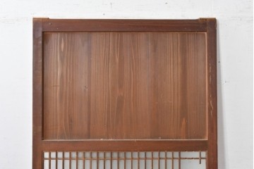 アンティーク建具　素朴な味わいの格子入りガラスの帯戸1枚　(R-085055)