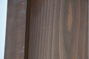 アンティーク建具　素朴な味わいの格子入りガラスの帯戸1枚　(R-085055)