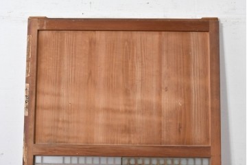 アンティーク建具　素朴な味わいの格子入りガラスの帯戸1枚　(R-085055)