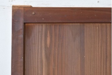 アンティーク建具　素朴な味わいの格子入りガラスの帯戸1枚　(R-085055)