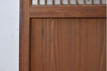 アンティーク建具　素朴な味わいの格子入りガラスの帯戸1枚　(R-085055)