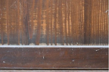 アンティーク建具　素朴な味わいの格子入りガラスの帯戸1枚　(R-085055)