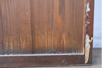 アンティーク建具　素朴な味わいの格子入りガラスの帯戸1枚　(R-085055)