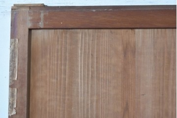 アンティーク建具　素朴な味わいの格子入りガラスの帯戸1枚　(R-085055)
