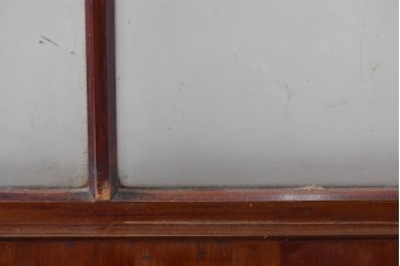 アンティーク建具　昭和初期　光をやわらかく取り込む格子入りのガラス戸3枚セット　(R-085056)