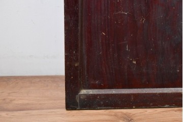 アンティーク建具　昭和初期　光をやわらかく取り込む格子入りのガラス戸3枚セット　(R-085056)