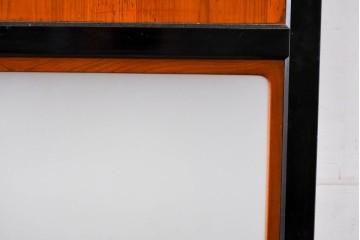 アンティーク建具　昭和初期～中期　板戸とガラス帯を組み合わせたガラス帯戸2枚セット　(R-085057)