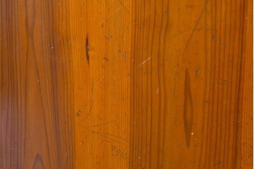 アンティーク建具　昭和初期～中期　板戸とガラス帯を組み合わせたガラス帯戸2枚セット　(R-085057)