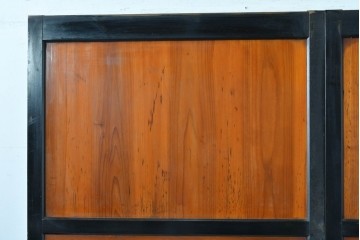 アンティーク建具　昭和初期～中期　板戸とガラス帯を組み合わせたガラス帯戸2枚セット　(R-085057)