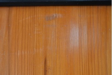 アンティーク建具　昭和初期～中期　板戸とガラス帯を組み合わせたガラス帯戸2枚セット　(R-085057)