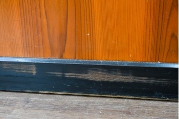 アンティーク建具　昭和初期～中期　板戸とガラス帯を組み合わせたガラス帯戸2枚セット　(R-085057)