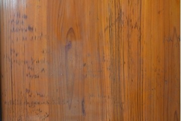 アンティーク建具　昭和初期～中期　黒枠と木目の対比が美しいガラス帯戸2枚セット　(R-085058)