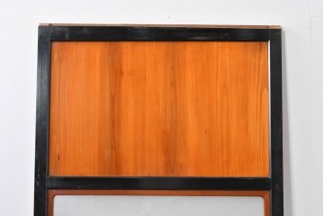 アンティーク建具　昭和初期～中期　黒枠と木目の対比が美しいガラス帯戸1枚　(R-085059)