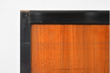 アンティーク建具　昭和初期～中期　黒枠と木目の対比が美しいガラス帯戸1枚　(R-085059)