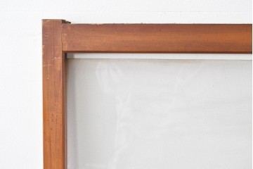 ヴィンテージ建具　昭和中期　縦桟がアクセントのガラス戸2枚セット　(R-085060)