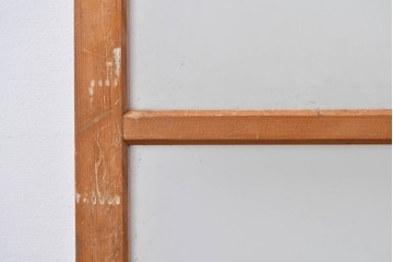 ヴィンテージ建具　昭和中期　縦桟がアクセントのガラス戸2枚セット　(R-085060)