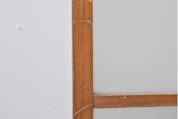 ヴィンテージ建具　昭和中期　縦桟がアクセントのガラス戸2枚セット　(R-085060)