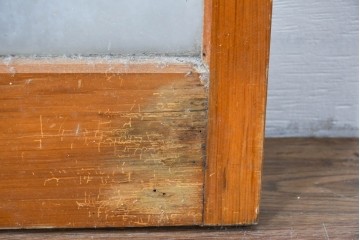 ヴィンテージ建具　昭和中期　縦桟がアクセントのガラス戸2枚セット　(R-085060)