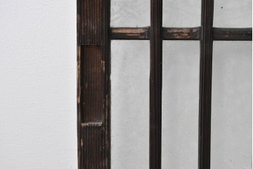 ヴィンテージ建具　昭和中期　結霜ガラス入りの幅狭玄関戸4枚セット　(R-085061)