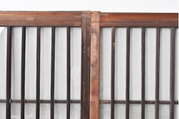 ヴィンテージ建具　昭和中期　結霜ガラス入りの幅狭玄関戸4枚セット　(R-085061)