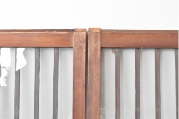 ヴィンテージ建具　昭和中期　結霜ガラス入りの幅狭玄関戸4枚セット　(R-085061)
