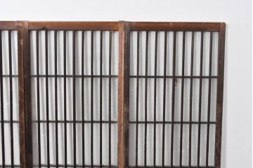 ヴィンテージ建具　昭和中期　結霜ガラス入りの幅狭玄関戸4枚セット　(R-085061)