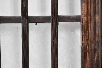 ヴィンテージ建具　昭和中期　結霜ガラス入りの幅狭玄関戸4枚セット　(R-085061)