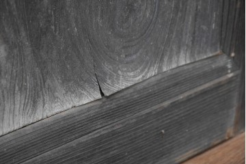 ヴィンテージ建具　昭和中期　結霜ガラス入りの幅狭玄関戸4枚セット　(R-085061)