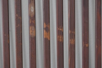 アンティーク建具　昭和初期　細やかな縦桟の裏障子付き格子戸4枚セット　(R-085062)