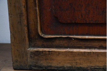 アンティーク建具　昭和初期　細やかな縦桟の裏障子付き格子戸4枚セット　(R-085062)