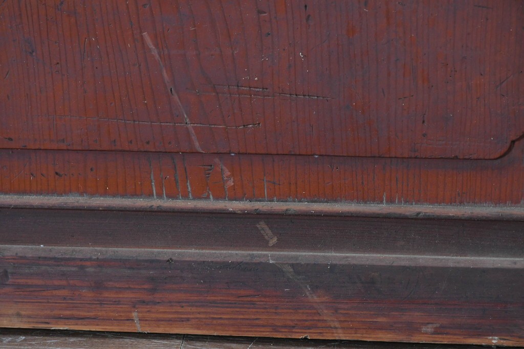 アンティーク建具　昭和初期　細やかな縦桟の裏障子付き格子戸4枚セット　(R-085062)