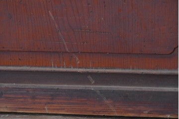 アンティーク建具　昭和初期　細やかな縦桟の裏障子付き格子戸4枚セット　(R-085062)