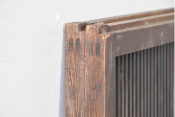 アンティーク建具　大正期　縦桟の意匠が味わい深い格子戸2枚セット　(R-085063)