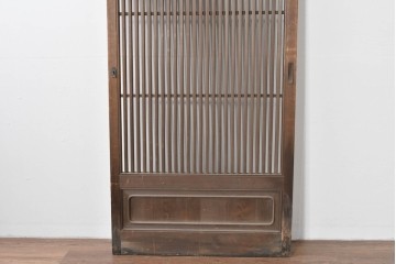 ヴィンテージ建具　昭和後期　上手作り!!　ガラスなし　繊細な縦桟が美しい古い数寄屋の格子戸1枚　(R-085064)
