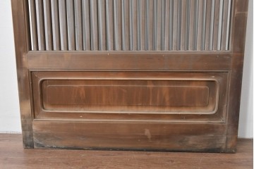 ヴィンテージ建具　昭和後期　上手作り!!　ガラスなし　繊細な縦桟が美しい古い数寄屋の格子戸1枚　(R-085064)